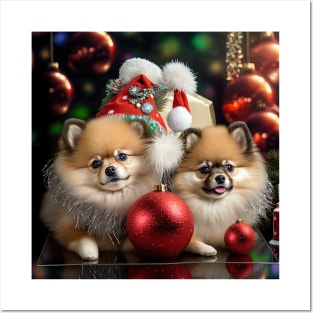 CHRISTMAS DOGS: pomeranian special christmas edition Posters and Art